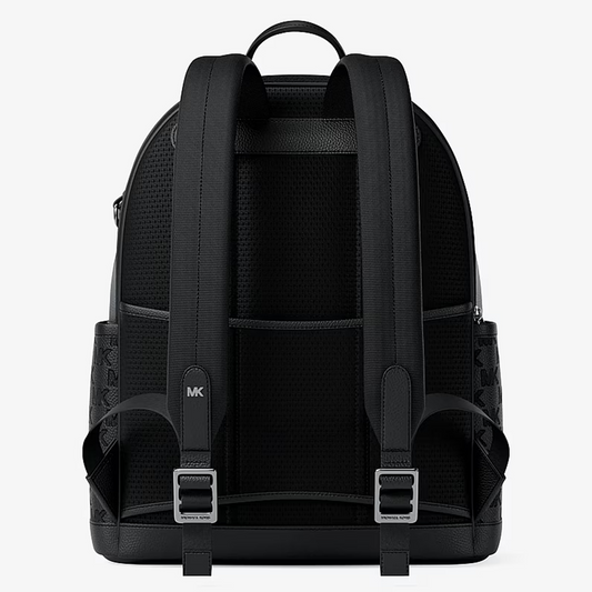 Jet Set Medium Logo Debossed Pebbled Leather Backpack