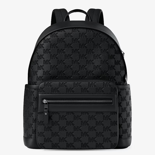 Jet Set Medium Logo Debossed Pebbled Leather Backpack