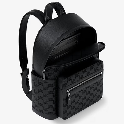 Jet Set Medium Logo Debossed Pebbled Leather Backpack