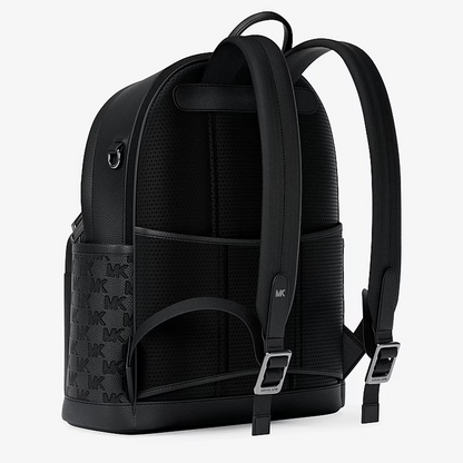 Jet Set Medium Logo Debossed Pebbled Leather Backpack