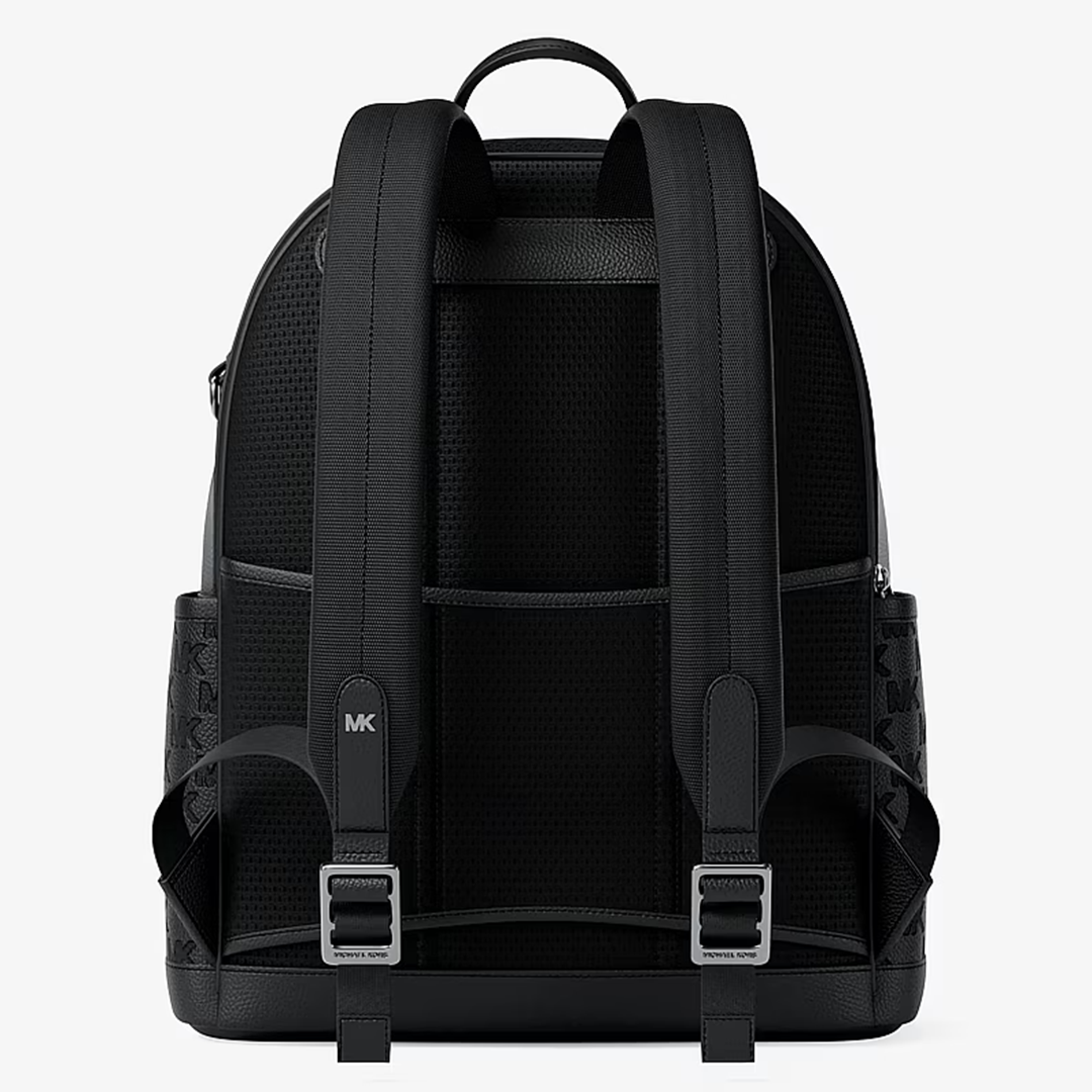 Jet Set Medium Logo Debossed Pebbled Leather Backpack