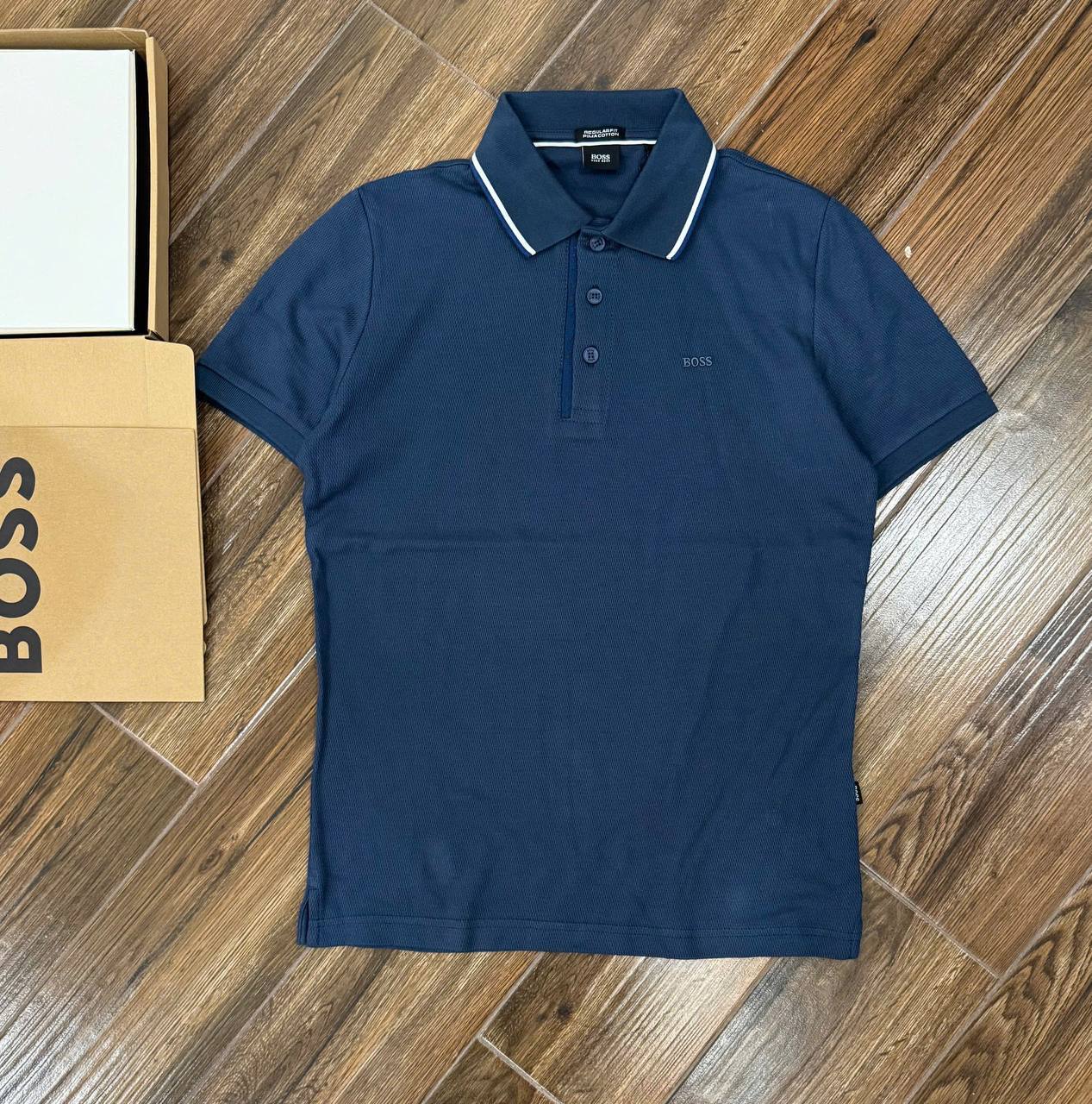 Mens Tipped Oxford Polo Shirt Brown